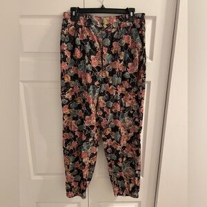 Anthropologie Corduroy Floral Joggers Size Medium